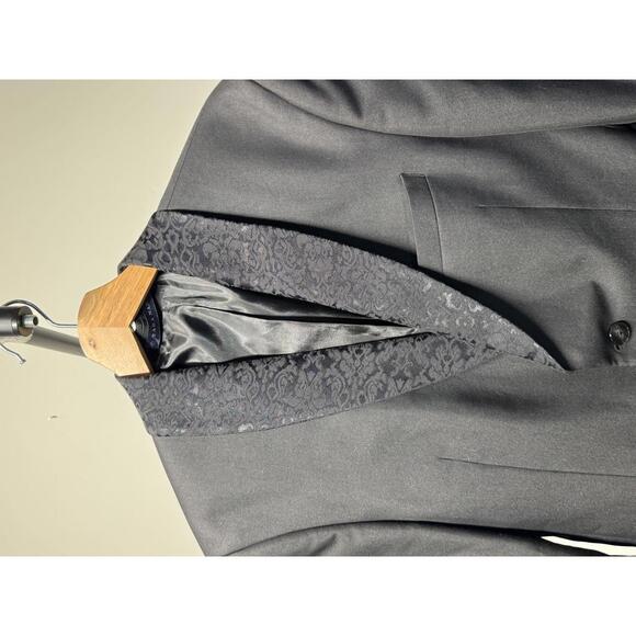 Men's Black Blazer with Shawl Collar - Picture 3 of 5